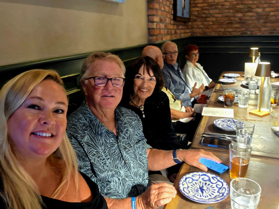 Enjoying dinner together at Mia Italian Kitchen