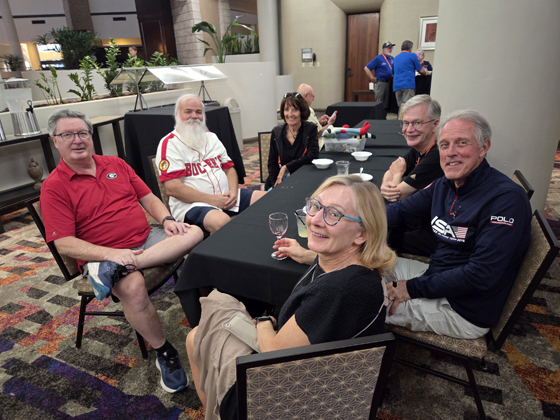 Catching up with friends at the Friday silent auction/reception