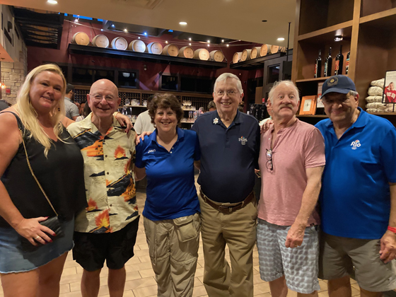 Catching up with friends at the Friday silent auction/reception